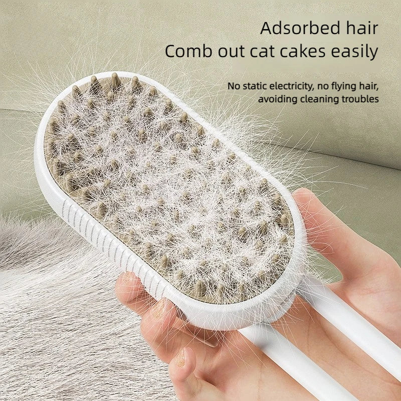 Pet Steam Brush For Dogs And Cats Comb 3 In 1 Hair Removal Grooming