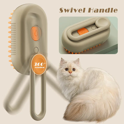 Pet Steam Brush For Dogs And Cats Comb 3 In 1 Hair Removal Grooming